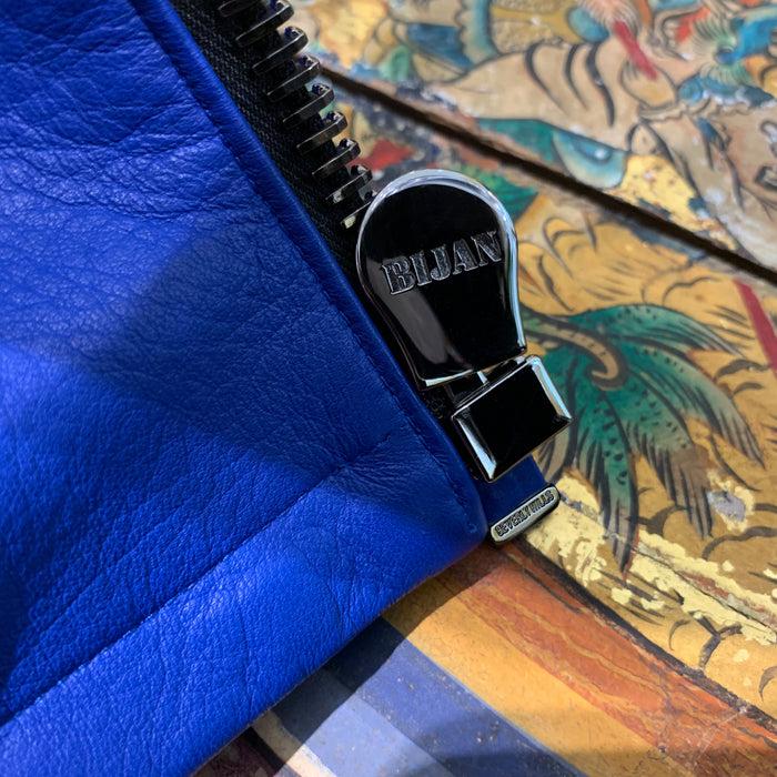 Bijan Special Order French Blue Suede Leather Jacket