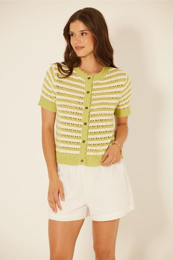 Bila Kinsley Cardigan Pistachio Cream