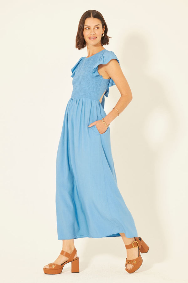 Bila Marlow Dress Blue Jasper