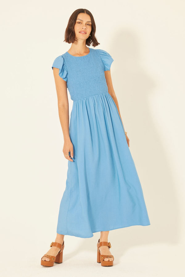 bila Marlow Dress Blue Jasper