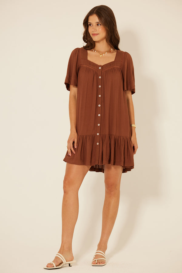 bila Mosaic Dress Frial Brown