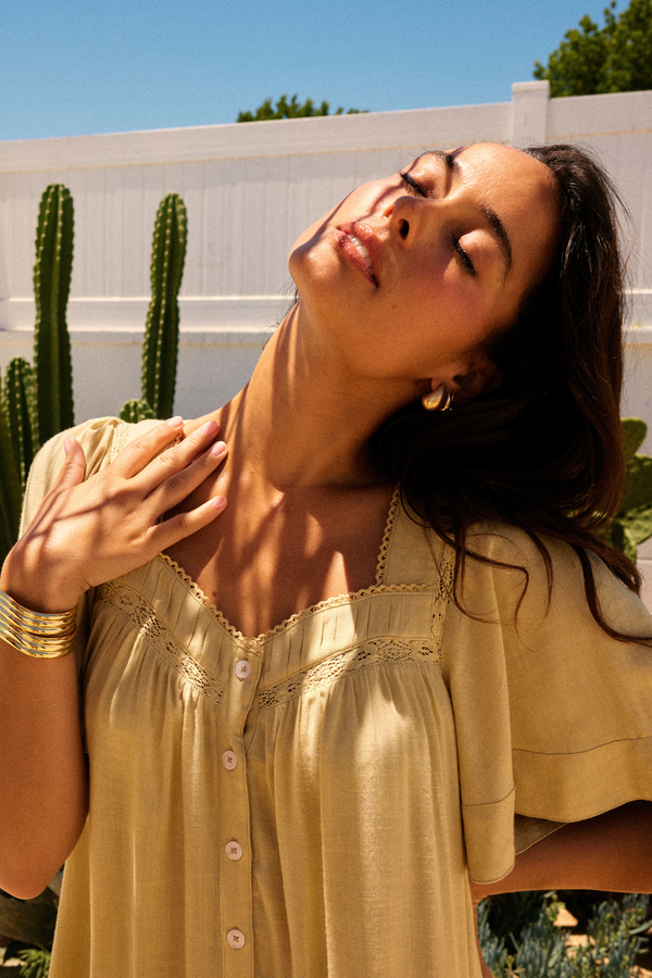 Bila Mosaic Dress Pale Khaki