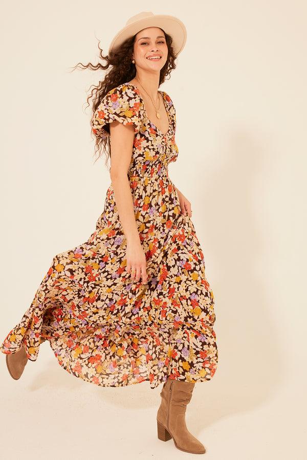 bila Roxanne Dress JH Cream Brown