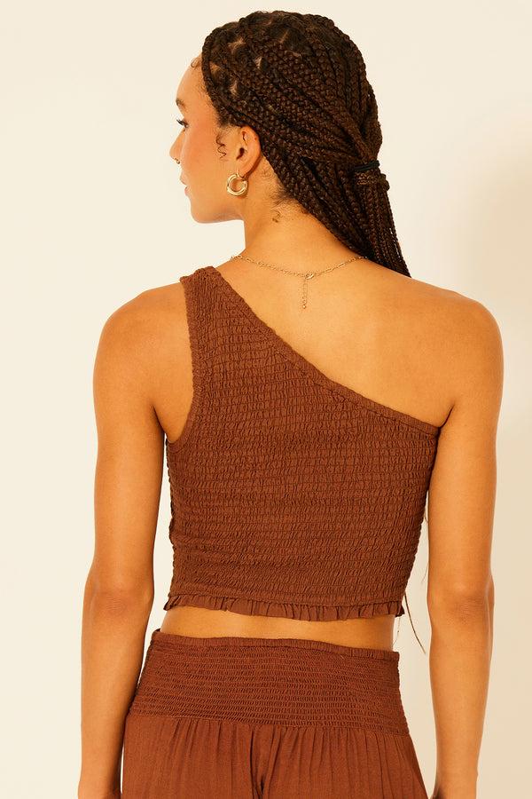 Bila Rue Top Frial Brown