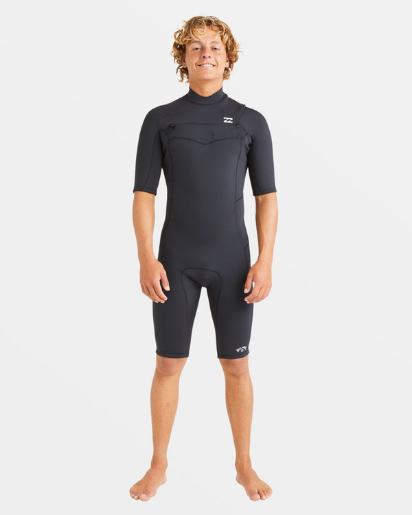 billabong 2/2mm Absolute Natural Upcycler GBS Chest Zip Short Sleeve Springsuit - Black