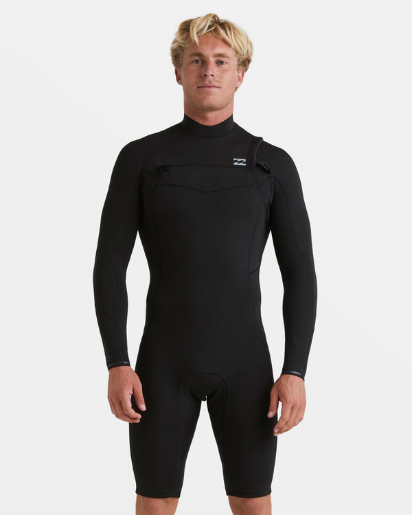 billabong 2/2mm Revolution Natural Upcycler GBS Chest Zip Long Sleeve Springsuit - Black