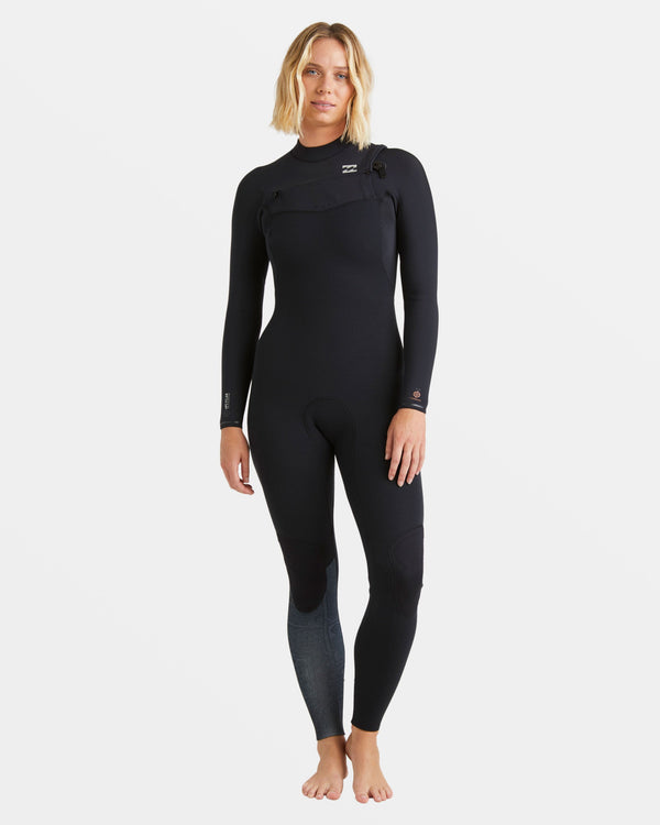 Billabong 4/3mm Furnace Natural GBS Chest Zip Fullsuit - Black Tiki