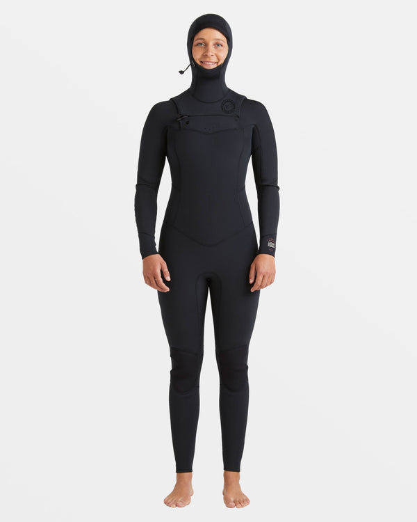 billabong 4/3mm Salty Dayz Natural Upcycler GBS Chest Zip Hooded Wetsuit - Black