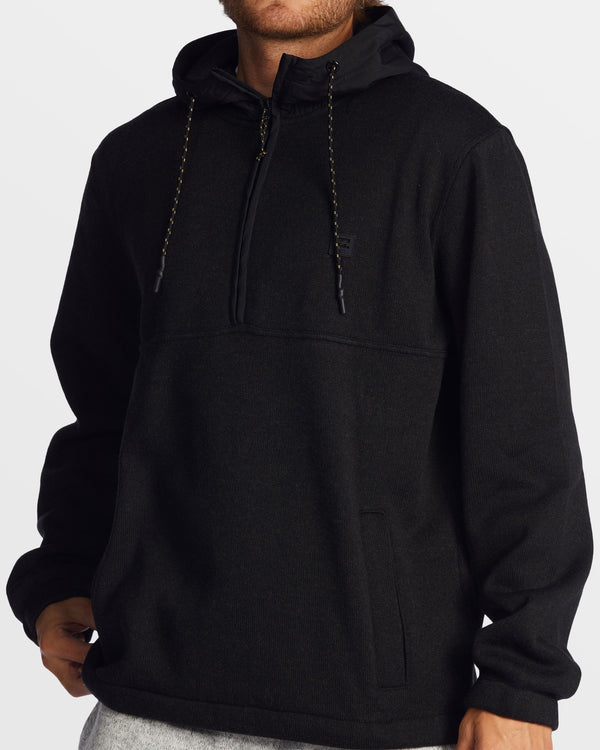 billabong A/Div Boundary Hooded Half-Zip Pullover - Black Heather