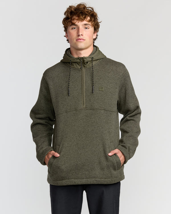 billabong A/Div Boundary Hooded Half-Zip Pullover - Military Heather