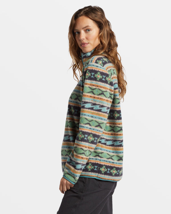Billabong A/Div Boundary Mock 3 Half-Zip Pullover Sweatshirt - Salty Sage
