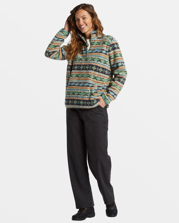 Billabong A/Div Boundary Mock 3 Half-Zip Pullover Sweatshirt - Salty Sage