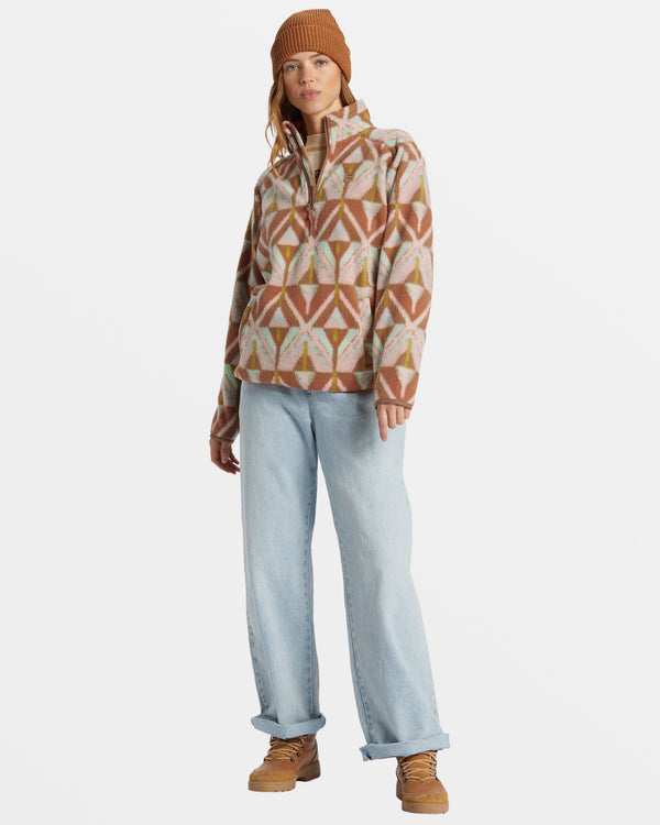 Billabong A/Div Boundary Mock 3 Half-Zip Pullover Sweatshirt - Sandalwood