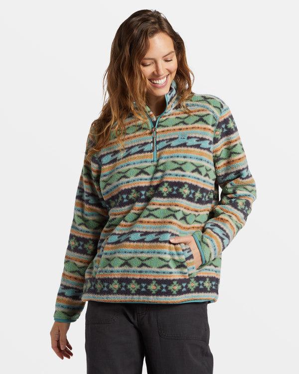 Billabong A/Div Boundary Mock 3 Half-Zip Pullover Sweatshirt - Salty Sage