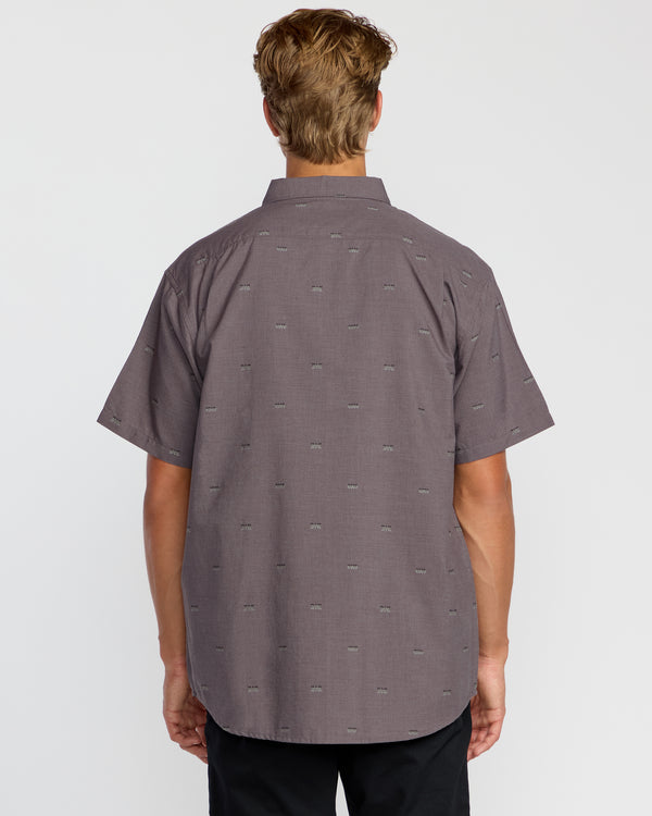 Billabong All Day Jacquard Short Sleeve Shirt - Gray Violet