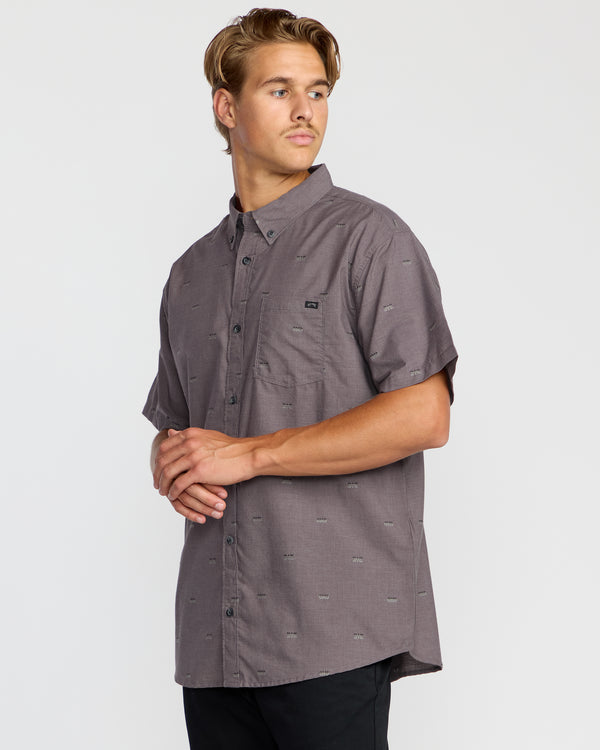 Billabong All Day Jacquard Short Sleeve Shirt - Gray Violet