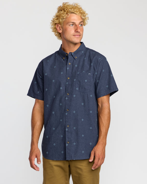billabong All Day Jacquard Short Sleeve Shirt - Midnight