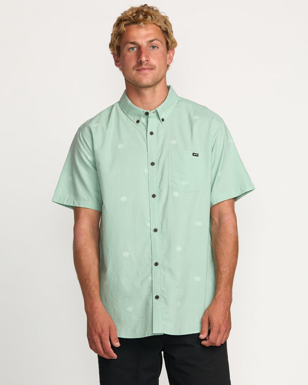billabong All Day Jacquard Short Sleeve Shirt - Seafoam