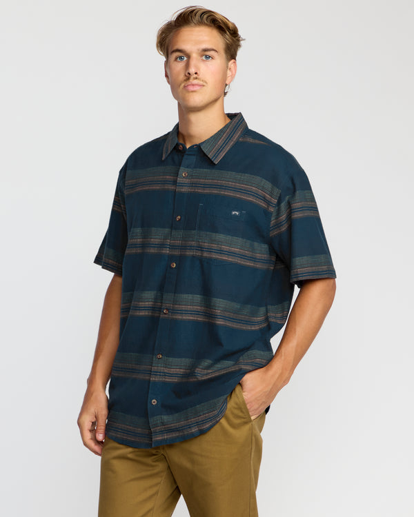 Billabong All Day Stripe Short Sleeve Shirt - Midnight