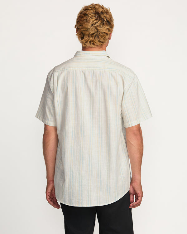 Billabong All Day Stripe Short Sleeve Shirt - Off White