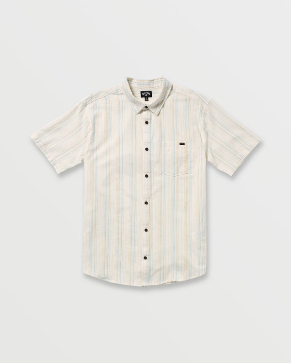 Billabong All Day Stripe Short Sleeve Shirt - Off White