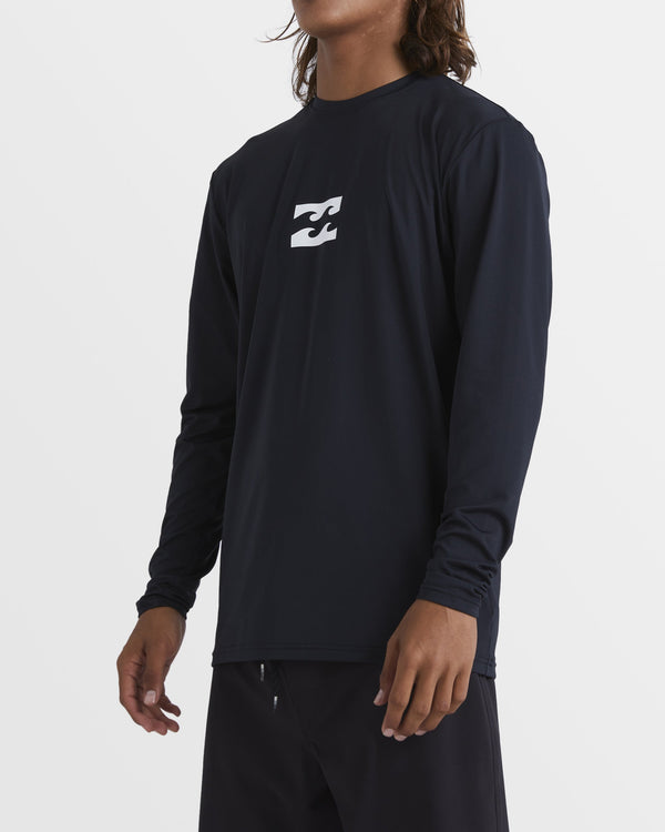 Billabong All Day Wave Loose Fit Long Sleeve Surf Tee - Black