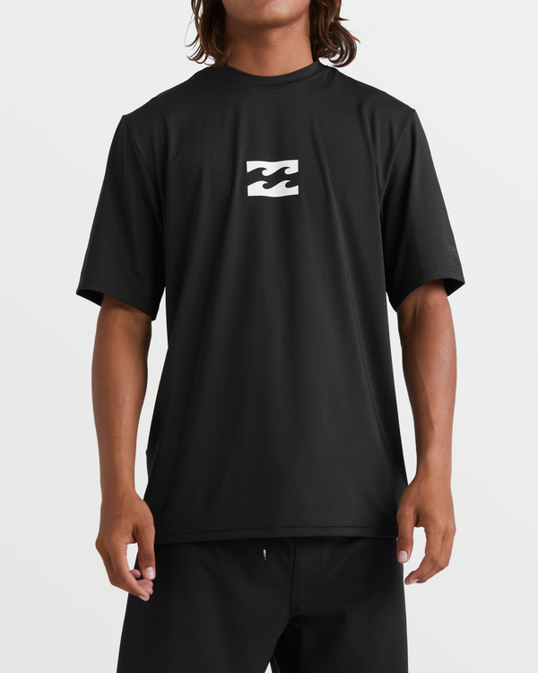 billabong All Day Wave Short Sleeve Rashguard - Black