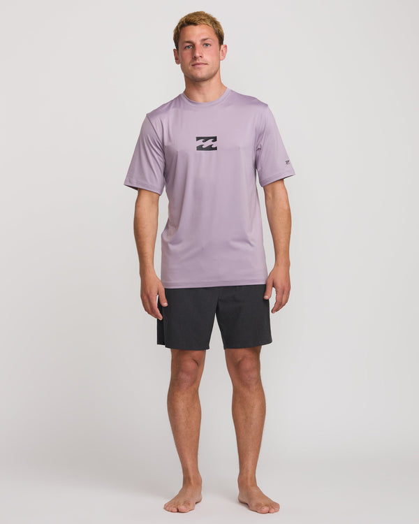 billabong All Day Wave Short Sleeve Rashguard - Light Purple