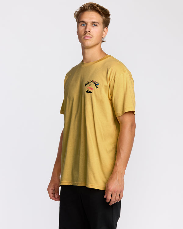 Billabong Arch Fade Premium Short Sleeve T-Shirt - Dust Yellow