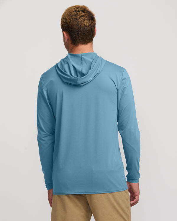 Billabong Arch Mesh Long Sleeve Hooded Surf Tee - Bay Blue