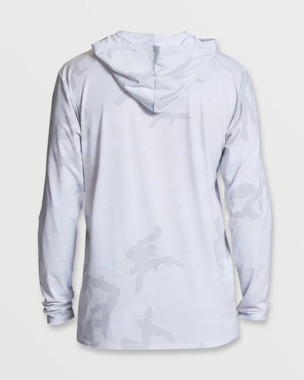 Billabong Arch Mesh Long Sleeve Hooded Surf Tee - White Camo
