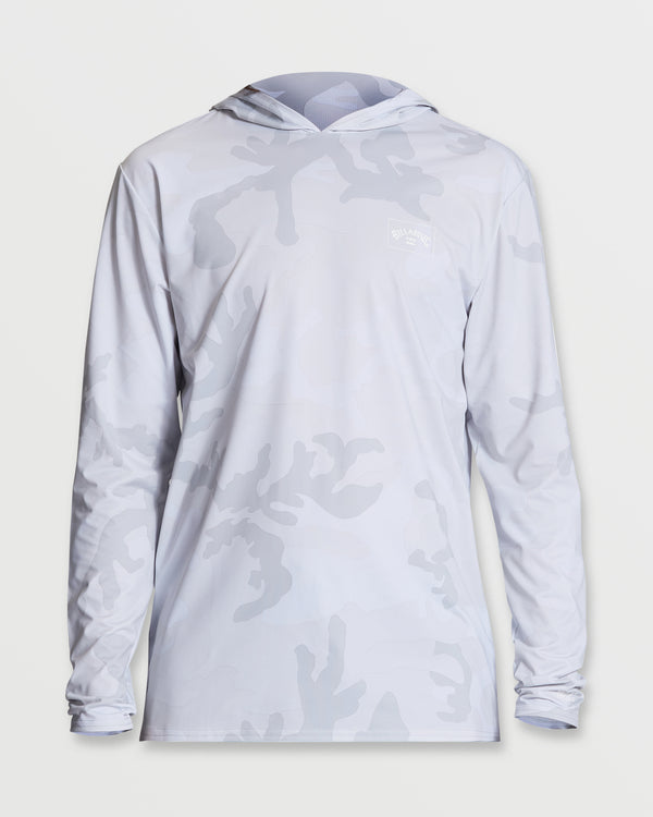 billabong Arch Mesh Long Sleeve Hooded Surf Tee - White Camo