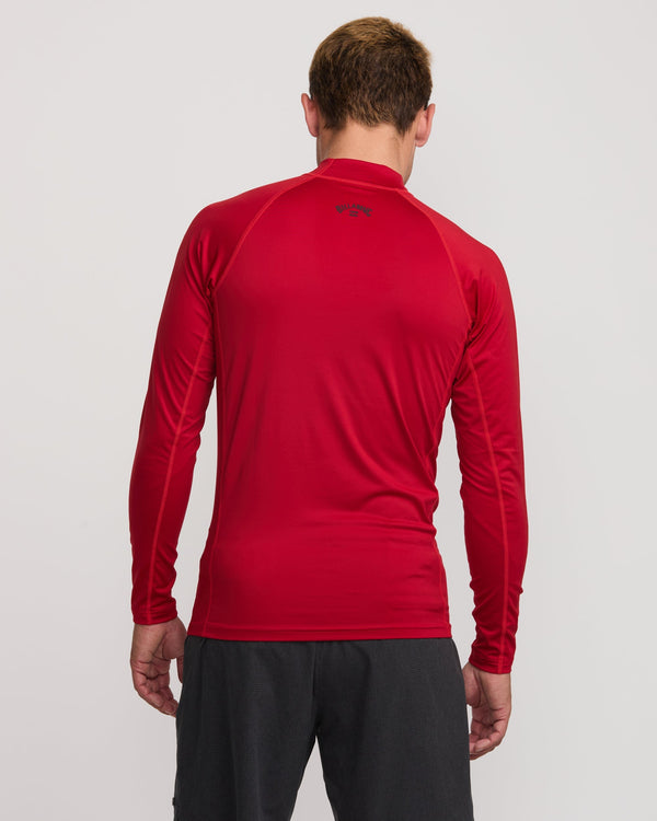 Billabong Arch Performance Fit Long Sleeve Rashguard - Scarlet