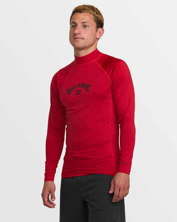 Billabong Arch Performance Fit Long Sleeve Rashguard - Scarlet