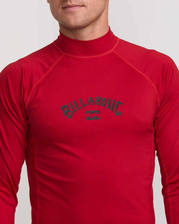 Billabong Arch Performance Fit Long Sleeve Rashguard - Scarlet