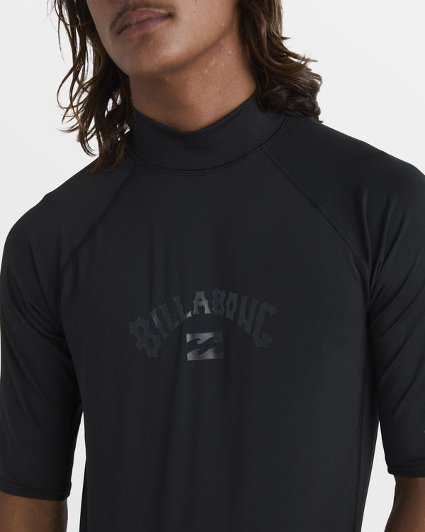 Billabong Arch Performance Fit Short Sleeve Rashguard - Black