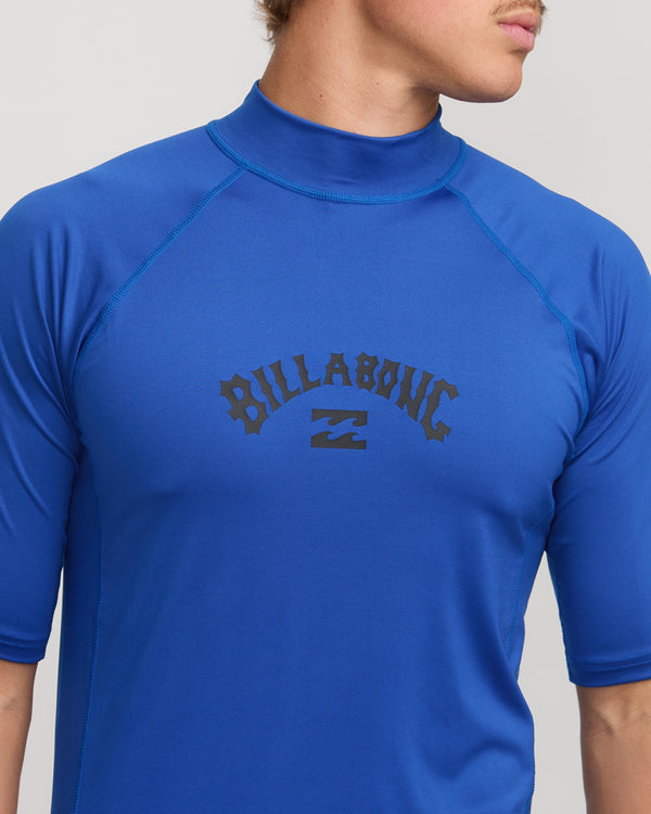Billabong Arch Performance Fit Short Sleeve Rashguard - Cobalt