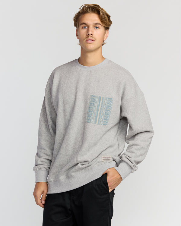 Billabong Austin Garage Crew Sweatshirt - Lt Grey Htr
