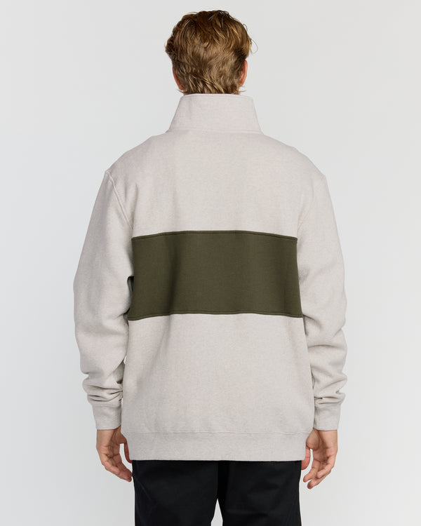 Billabong Bad Dog 3/4 Zip Mockneck Sweatshirt - Sand Htr