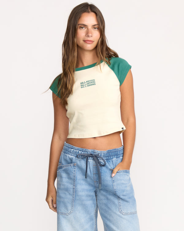 billabong Beach Club Babe Short Sleeve T-Shirt - Evergreen