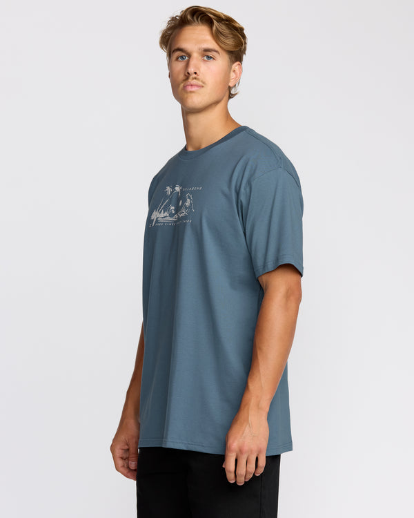 Billabong Beach Club Premium Short Sleeve T-Shirt - Steel Blue