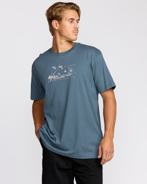 billabong Beach Club Premium Short Sleeve T-Shirt - Steel Blue