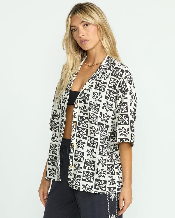 Billabong Beach Side Printed Short Sleeve Shirt - Black Sands