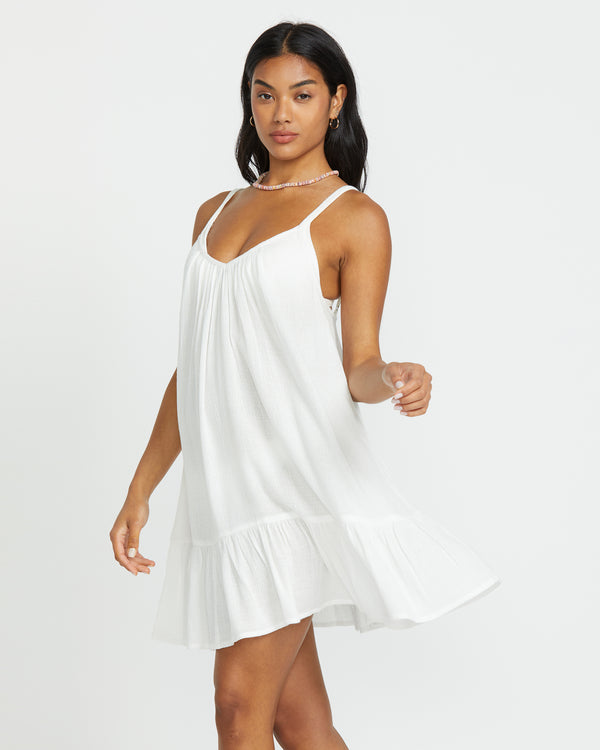 Billabong Beach Vibes Beach Coverup Dress - Salt Crystal