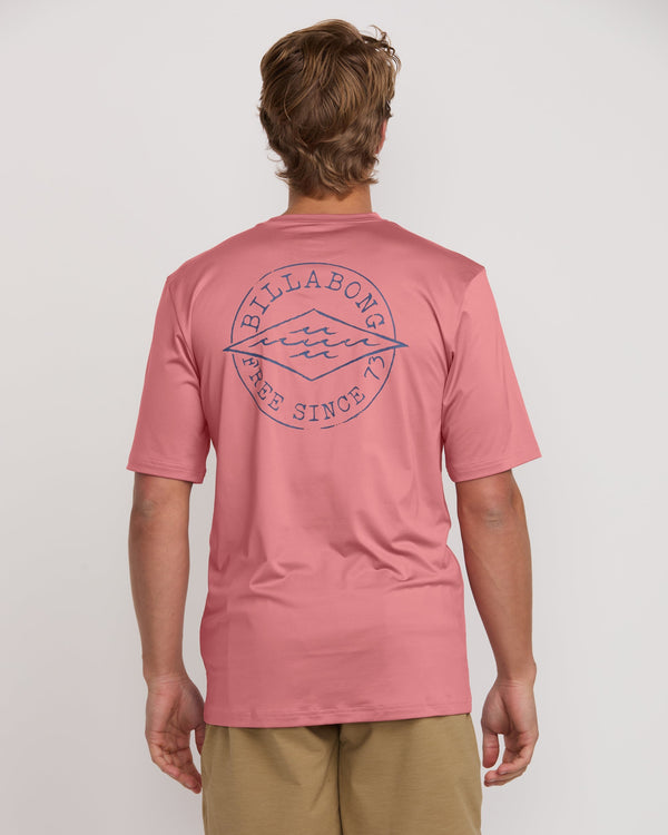 billabong Big Dave Loose Fit Short Sleeve Surf Tee - Dusty Pink