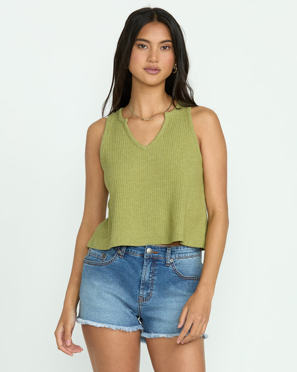 billabong Aya Sun Knit Tank - Avocado