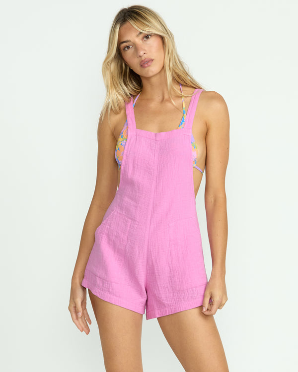 billabong Beach Crush Romper - Bright Rose