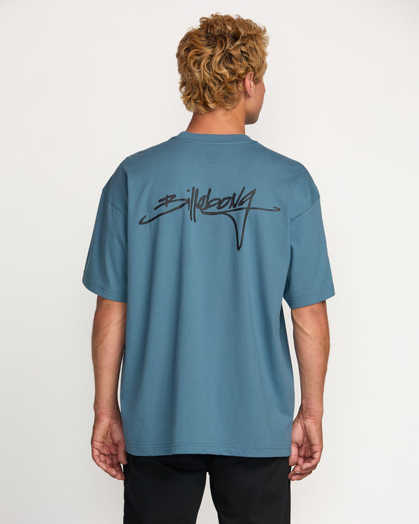 Billabong Bracket Script OG Tee - Carolina Blue