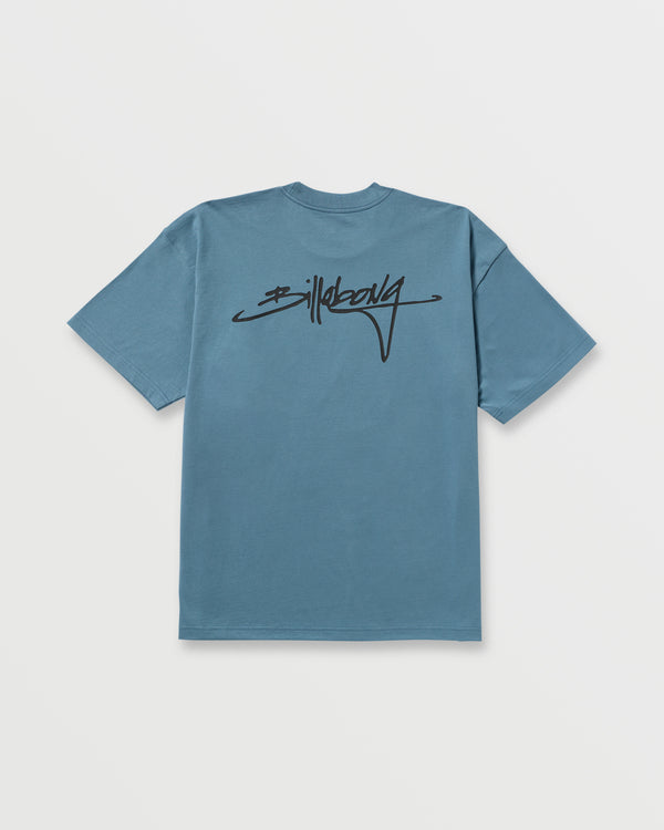 Billabong Bracket Script OG Tee - Carolina Blue