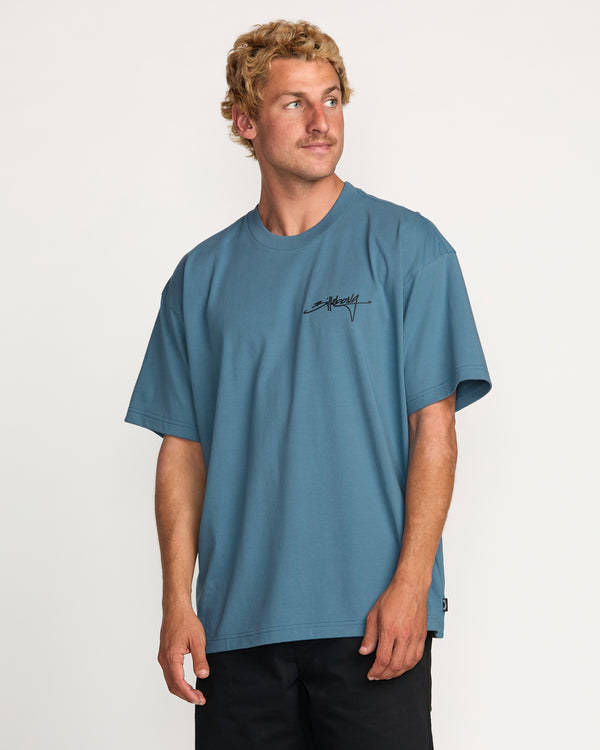 billabong Bracket Script OG Tee - Carolina Blue